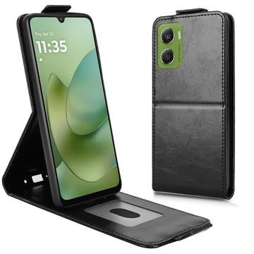 Motorola Moto G06/G06 Power Verticale Flip Hoesje met standaard - Zwart