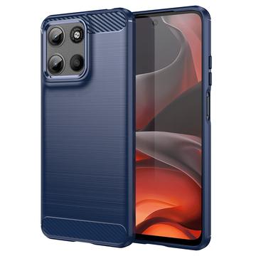 Motorola Moto G15 Geborsteld TPU Hoesje - Koolstofvezel
