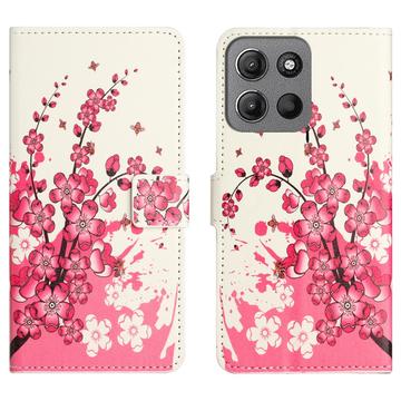 Motorola Moto G15/G15 Power Style Series Portemonnee Hoesje - Roze Bloemen