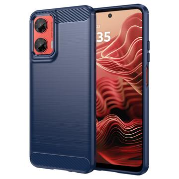 Motorola Moto G35 Geborsteld TPU Hoesje - Koolstofvezel
