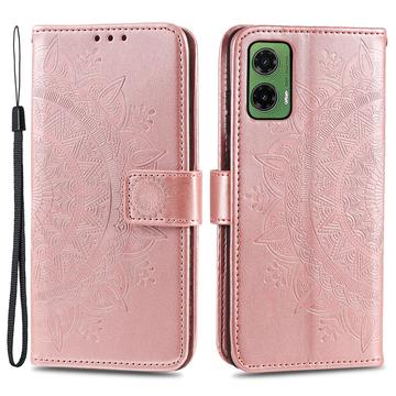 Motorola Moto G35 Mandala Series Portemonnee-hoesje - Rose Gold