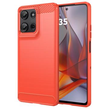 Motorola Moto G75 Geborsteld TPU Hoesje - Koolstofvezel