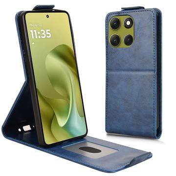 Motorola Moto G86 Power Verticale Flip Hoesje met Standaard - Donkerblauw