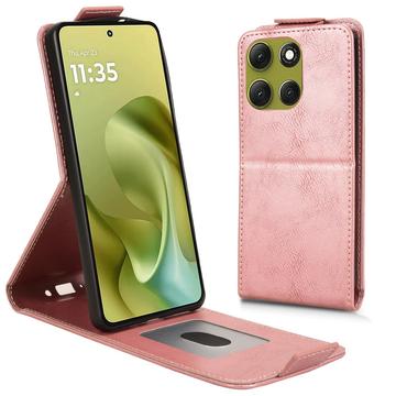 Motorola Moto G86 Verticale Flip Hoesje met standaard - Roségoud
