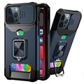 Multifunctionele 4-in-1 iPhone 12 Pro Max Hybrid Case - Navy Blauw