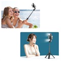 Multifunctionele Selfie Stick & Statief K22-D - Zwart