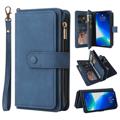 Multifunctionele serie iPhone 14 Pro Max Wallet Case - Blauw