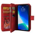 Multifunctionele serie iPhone 14 Pro Wallet Case - Rood