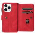 Multifunctionele serie iPhone 14 Pro Wallet Case - Rood