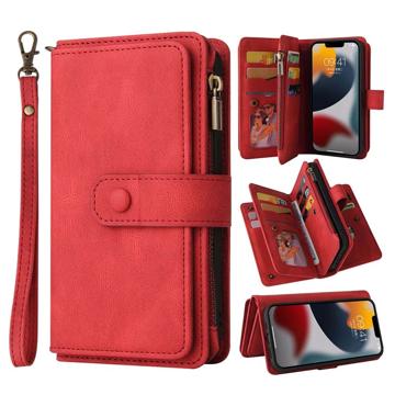 Multifunctionele serie iPhone 14 Wallet Case - Rood