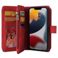 Multifunctionele serie iPhone 14 Wallet Case - Rood