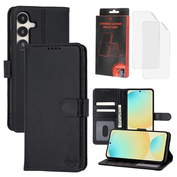 Samsung Galaxy S24 FE MyTPhone CardMate Leren Portemonnee Hoesje - Zwart