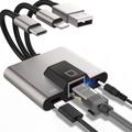 NK-1056S 3-in-1 Ethernet-adapter - USB-C, USB-A & Lightning - 10cm