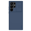 Nillkin CamShield Silky Samsung Galaxy S23 Ultra 5G Siliconen Hoesje - Blauw