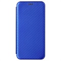 Nokia C1 Plus Flip Case - Koolstofvezel - Blauw