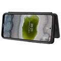 Nokia X10/X20 Flip Case - Koolstofvezel - Zwart
