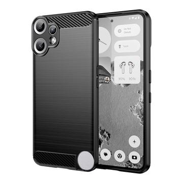 Nothing CMF Phone 2 Pro Geborsteld TPU Hoesje - Koolstofvezel - Zwart