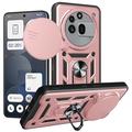 Nothing Phone (3a) Pro Roterende ring hybride hoesje met camera schild - Rose Gold