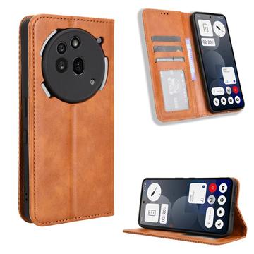 Nothing Phone (3a) Pro Portemonnee Hoesje met Magnetische Sluiting - Bruin