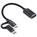 Goobay USB 3.0 naar MicroUSB en USB-C T-Adapter - Wit