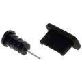 OTB anti-stof plug set - USB 3.1 type-C, 3,5 mm poort - zwart