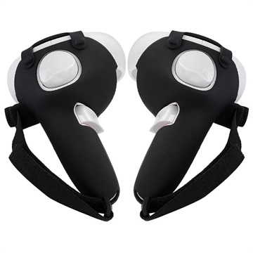 Oculus Quest 2 zweetbestendige gripcovers met riem - zwart