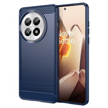 OnePlus 13 Geborsteld TPU Hoesje - Koolstofvezel - Blauw