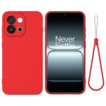 OnePlus 13T/13s Vloeibare siliconen hoesje met polsbandje - Rood