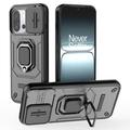 OnePlus 13T/13s Roterende ring hybride hoesje met camera schild - Zwart