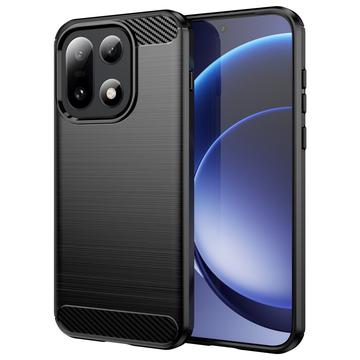 OnePlus 15 Geborsteld TPU Hoesje - Koolstofvezel - Zwart