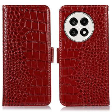 OnePlus Ace 5/5 Pro/13R Crocodile Series Wallet Leren Hoesje met RFID - Rood