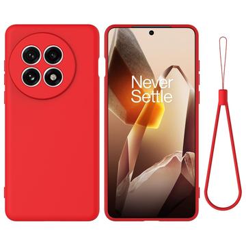 OnePlus Ace 5/5 Pro/13R Vloeibare siliconen hoesje met polsbandje - Rood