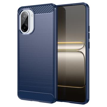 OnePlus Ace 5 Racing/Nord CE5 Geborsteld TPU Hoesje - Koolstofvezel - Blauw