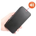 OnePlus Nord 2 5G Flip Case - Koolstofvezel - Zwart