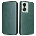 OnePlus Nord 2T Flip Case - Koolstofvezel - Groen