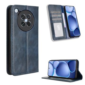 Oppo Find X8s Retro Portemonnee Hoesje met Magnetische Sluiting - Blauw