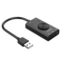 Orico SC2 Externe USB-geluidskaart met Volumeknop - Zwart
