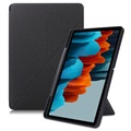 Origami Standaard Samsung Galaxy Tab S7+/S8+ Folio Case - Zwart