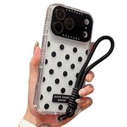 iPhone 17 Pro Max PC / TPU Hoesje met lensfolie & riem - Polka Dot