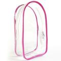 PVC opbergtas met sleutelhanger voor 17cm Labubu Pluche & Minifiguren - Hot Pink / Transparant