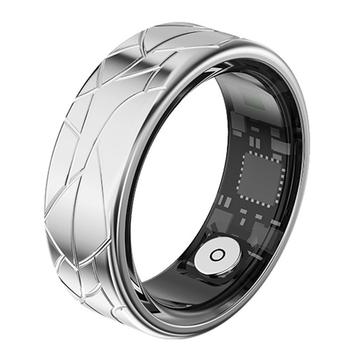 PX02 Crack Design Multifunctionele Smart Ring met Fotobediening - Maat: 21.5mm - Zilver
