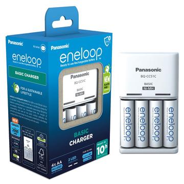Panasonic Eneloop BQ-CC51 batterijlader met 4x AA oplaadbare batterijen 2000mAh