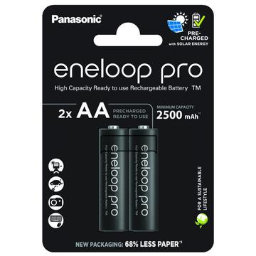 Panasonic Eneloop Pro BK-3HCDE/2CP Oplaadbare AA batterijen 2500mAh - 2 stuks.