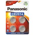 Panasonic Mini CR2016 Lithium Munt Batterijen - 4 stuks.