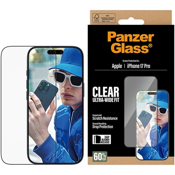 iPhone 17 Pro PanzerGlass Ultra-Wide Fit EasyAligner Screenprotector - Zwarte rand