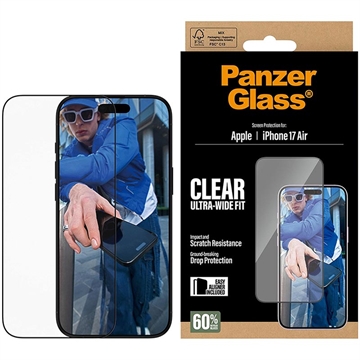 iPhone Air PanzerGlass Ultra-Wide Fit EasyAligner Screenprotector - Zwarte rand