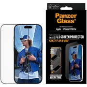 iPhone 17/16 Pro PanzerGlass Ultra-Wide Fit w. FastFit In-A-Box Glazen Screenprotector - 9H - Zwarte rand