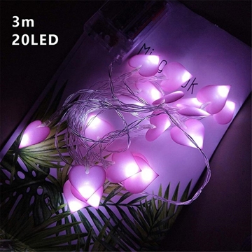 Roze LED-strengverlichting met hartjes - 3m
