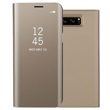 Luxury Series Mirror View Samsung Galaxy Note8 Flip Case - Goud