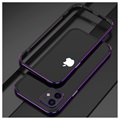 Polar Lights Style iPhone 12 Mini Metalen Bumper - Zwart / Paars